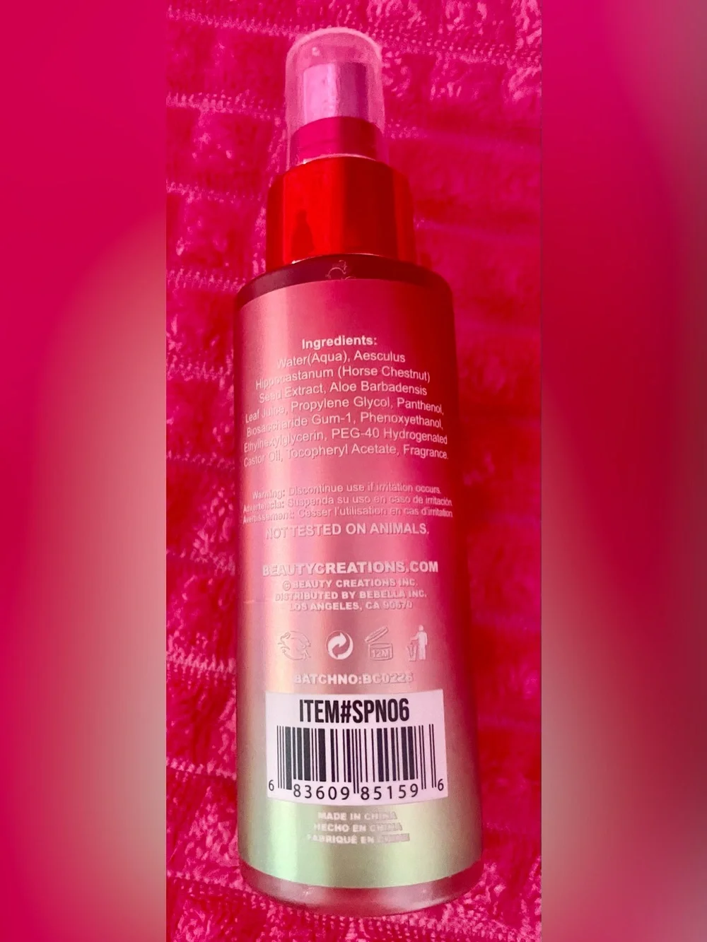 Beauty Creations Watermelon Setting Spray - Red, Green